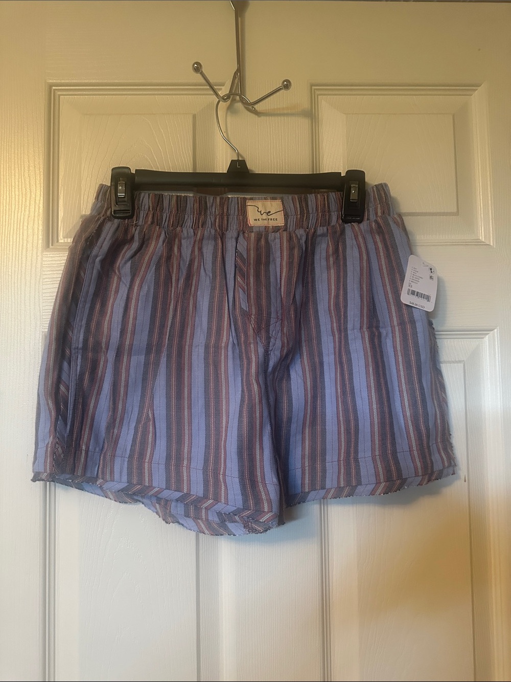 Light Blue and Brownish Striped Women’s Lounge Shorts